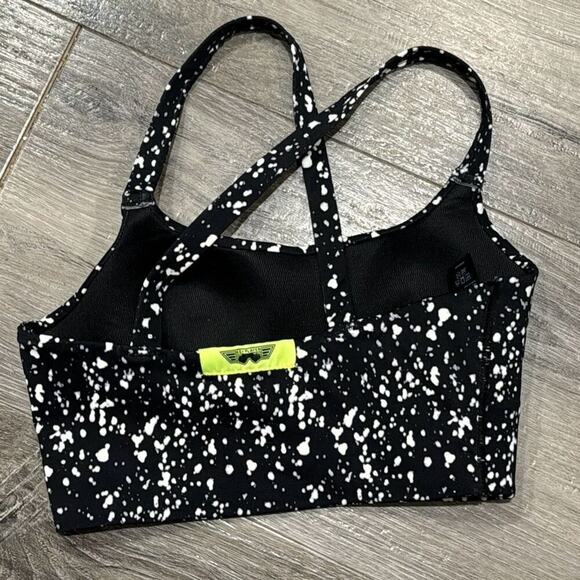 Pit Viper Underground Key Player Sports Bra Black White Spatter Print Size XS - Picture 5 of 5